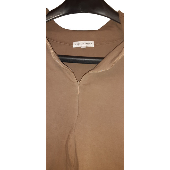 NWT - Good American Essential Zip Mock Long Sleeve Top in Putty Size: 4 - Picture 5 of 8